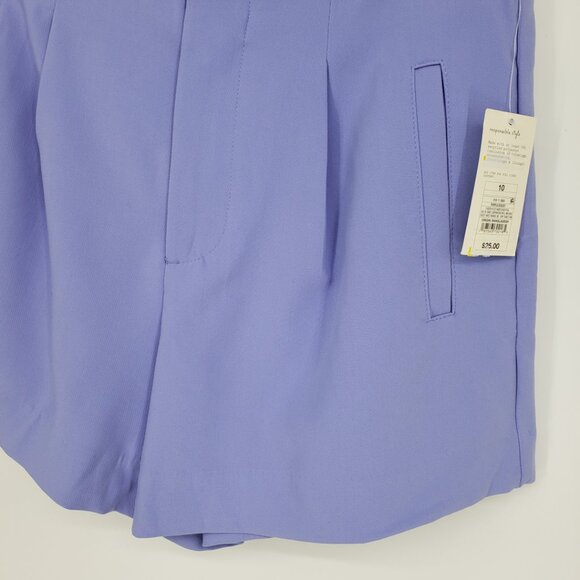 3/$25 a new day Stretch Midi Pleated Shorts 10 Womens High Rise Waist Purple - Picture 4 of 10